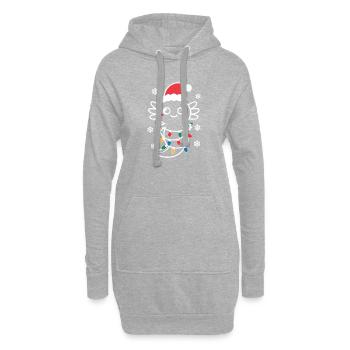 Lumières de Noël du Père Noël araignée - Sweat-shirt à capuche long Femme - gris chiné - Devant