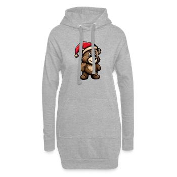 Noël de l’ours - Sweat-shirt à capuche long Femme - gris chiné - Devant