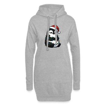 Mürrischer Pinguin Weihnachten Clumsy Santa Verhed - Hoodie-Kleid - Grau meliert - Vorne