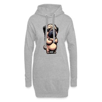Carlin Carlin Propriétaire de carlin Amoureux du carlin Porte-carlin - Sweat-shirt à capuche long Femme - gris chiné - Devant