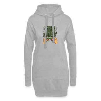 Everyday Smoke Funny Green Style - Sweat-shirt à capuche long Femme - gris chiné - Devant