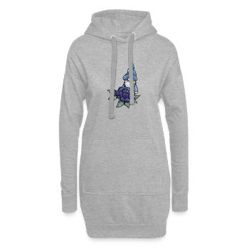 Heidelbeer-Wichtel - Hoodie-Kleid - Grau meliert - Vorne