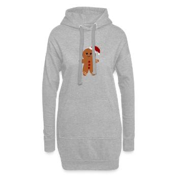 Pain d’épice Noël  - Sweat-shirt à capuche long Femme - gris chiné - Devant