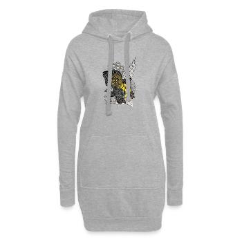 Colored Feather Blossom Illustration - Hoodie Dress - heather grey - Front