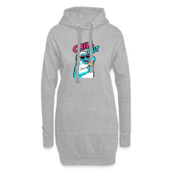 Chill Out Yeti - Hoodie-Kleid - Grau meliert - Vorne