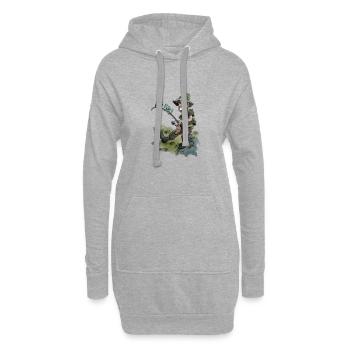 LET'S FISH - Sweat-shirt à capuche long Femme - gris chiné - Devant