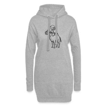 Kamel mit Weihnachtsmütze Illustration - Hoodie-Kleid - Grau meliert - Vorne