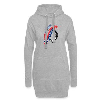 Norwegen_2026 - Sweat-shirt à capuche long Femme - gris chiné - Devant