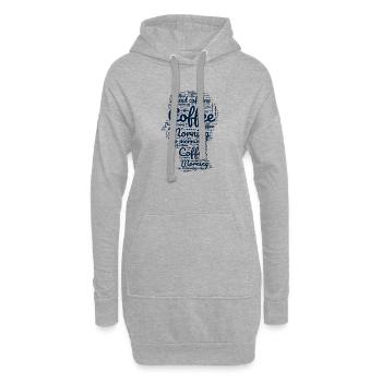 Le cœur du café : la typographie du matin - Sweat-shirt à capuche long Femme - gris chiné - Devant