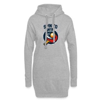 Dreh dich zum Sieg – Tischtennis - Hoodie-Kleid - Grau meliert - Vorne
