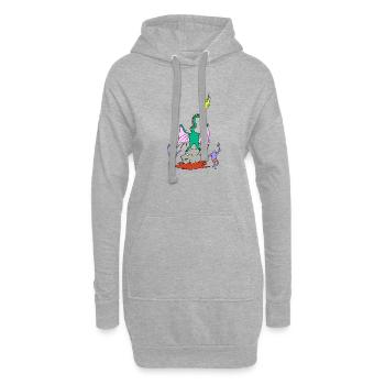 Dragon Fighter - Sweat-shirt à capuche long Femme - gris chiné - Devant