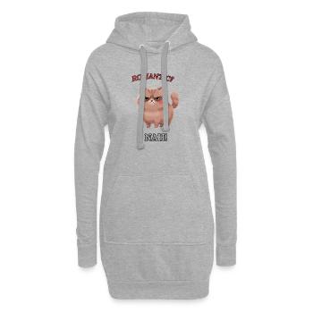 Die Null-Bock-Katze - Hoodie-Kleid - Grau meliert - Vorne