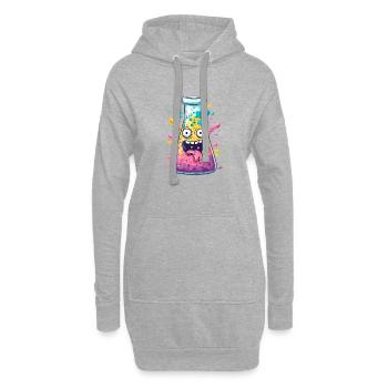 Buntes Reagenz-Gesicht Labor-Spaß - Hoodie-Kleid - Grau meliert - Vorne