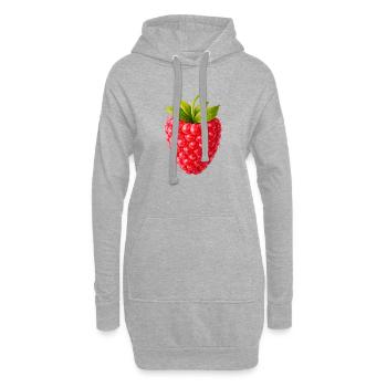 Framboise fraîche avec des feuilles - Sweat-shirt à capuche long Femme - gris chiné - Devant