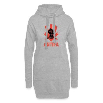 Antifa – Antifaschistisches Merch - Hoodie-Kleid - Grau meliert - Vorne