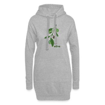Olivenzweig Grafik Grün - Hoodie-Kleid - Grau meliert - Vorne
