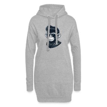 Cool Monkey Chimpanzee Lunettes de Soleil Rock and Roll - Sweat-shirt à capuche long Femme - gris chiné - Devant