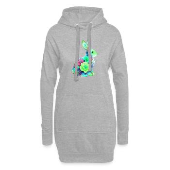 Hase Wasserfarben Blumen Ostern - Hoodie-Kleid - Grau meliert - Vorne
