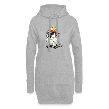 Kakadu mit Bandana - Hoodie-Kleid - Grau meliert - Vorne
