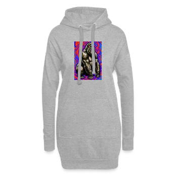 gorille - Sweat-shirt à capuche long Femme - gris chiné - Devant