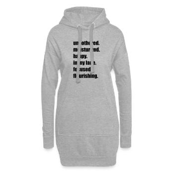 Mantra de mème Heureux, Focalisé et Épanoui, - Sweat-shirt à capuche long Femme - gris chiné - Devant