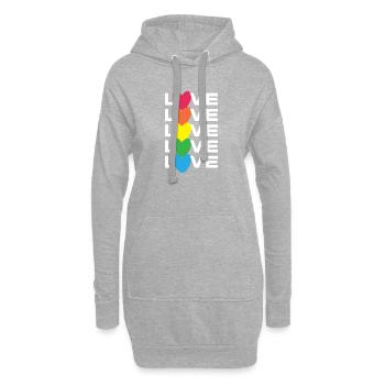 LGBT Pride Month - Liebe ist Liebe - Hoodie-Kleid - Grau meliert - Vorne
