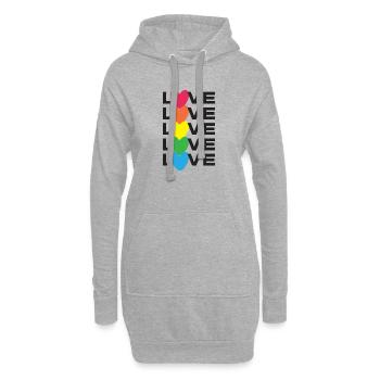 LGBT Pride Month - Liebe ist Liebe - Hoodie-Kleid - Grau meliert - Vorne