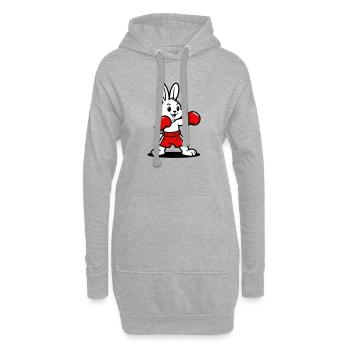 Hasenboxen - Hoodie-Kleid - Grau meliert - Vorne
