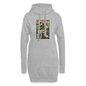 Comic Capybara Action Style - Hoodie-Kleid - Grau meliert - Vorne