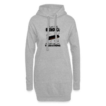 Je joue de l’harmonica, les erreurs ne sont que des variations - Sweat-shirt à capuche long Femme - gris chiné - Devant