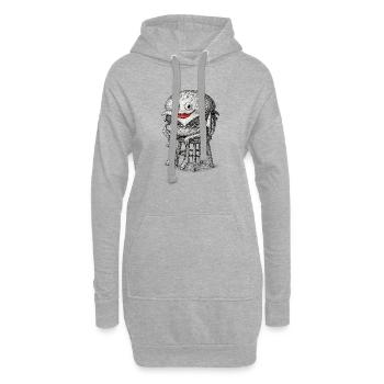 Hamburger fantaisiste - Sweat-shirt à capuche long Femme - gris chiné - Devant