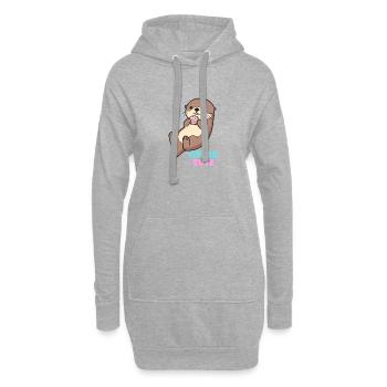 KuschelOtter mit Muschel – Little Cute - Hoodie-Kleid - Grau meliert - Vorne