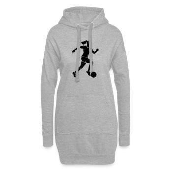 Fussballerin Fussball Silhouette - Hoodie-Kleid - Grau meliert - Vorne