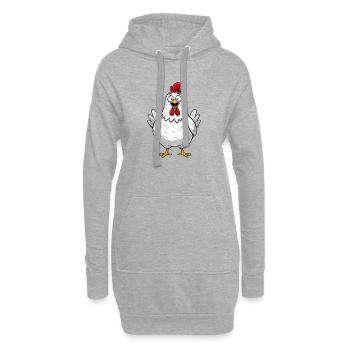 Lustiges Huhn Hühner Bauern Landwirte Geschenk  - Hoodie-Kleid - Grau meliert - Vorne