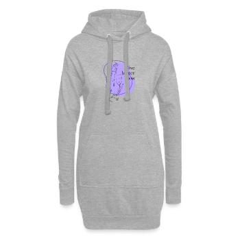 Lila Linienkunst: Ruhe in Form - Hoodie-Kleid - Grau meliert - Vorne