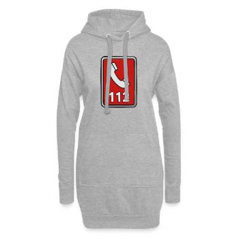 Emergency Call112 Symbole Style Rétro - Sweat-shirt à capuche long Femme - gris chiné - Devant