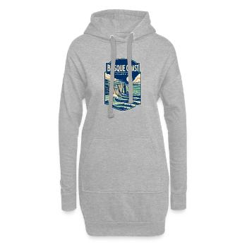 Côte basque Bilbao Espagne Voyage, Atlantic Air - Sweat-shirt à capuche long Femme - gris chiné - Devant