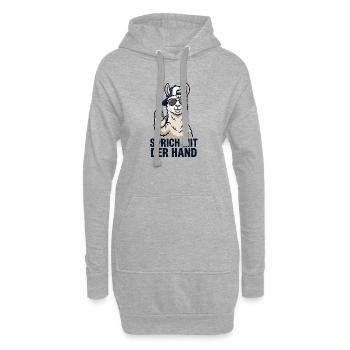 Cooler Spruch Lustiges Lama - Hoodie-Kleid - Grau meliert - Vorne