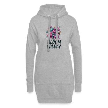 Bloom Wildly Blütenpracht - Hoodie-Kleid - Grau meliert - Vorne