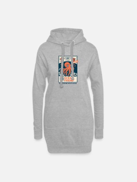 Ocean Friend - Hoodie Dress - heather grey