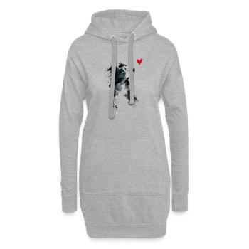 Cadeau de chien en forme d’aquarelle Border Collie - Sweat-shirt à capuche long Femme - gris chiné - Devant