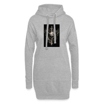 Vol du Crâne Sombre avec la Lame - Sweat-shirt à capuche long Femme - gris chiné - Devant
