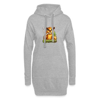 Canabybara - Capybara with cannabis leaf - Hoodie Dress - heather grey - Front
