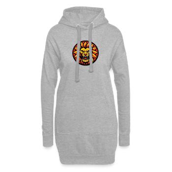 Feuerlöwe Sonnenkreis Emblem - Hoodie-Kleid - Grau meliert - Vorne