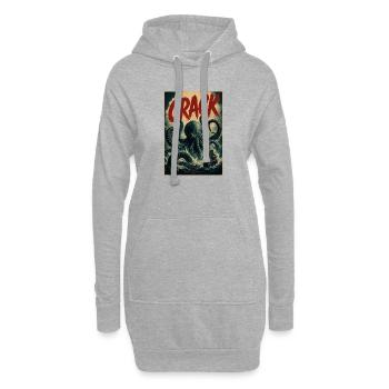 Vintage CRACK Kraken - Sweat-shirt à capuche long Femme - gris chiné - Devant