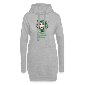 Le regard féminin - Sweat-shirt à capuche long Femme - gris chiné - Devant