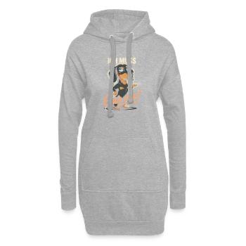Dackel Ich Muss Gar Nix Frecher Hund Humor Spruch - Hoodie-Kleid - Grau meliert - Vorne