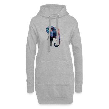 Elephant - Hoodie Dress - heather grey - Front