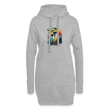 Crocodile en costume - Sweat-shirt à capuche long Femme - gris chiné - Devant