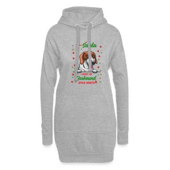 Foxhound Hund Weihnachten Hunderasse - Hoodie-Kleid - Grau meliert - Vorne